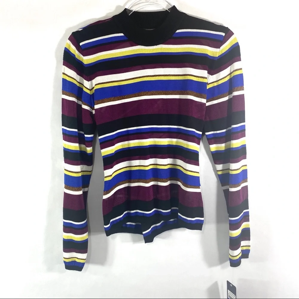RACHEL Rachel Roe Victorian Violet Stripe Top - Picture 5 of 8